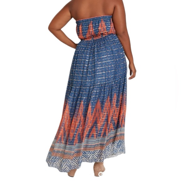 NWT Verb by Pallavi Singhee Nora Maxi Dress in Blue Motif Size 8 - Picture 16 of 16